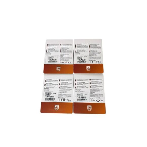 New Lot of 4 Philips UHS-I microSD Card Ultra Speed 64gb Free Ship - Picture 2 of 2